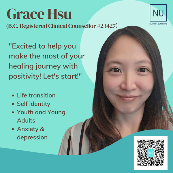 Grace Hsu (Registered Clinical Counsellor #23427)